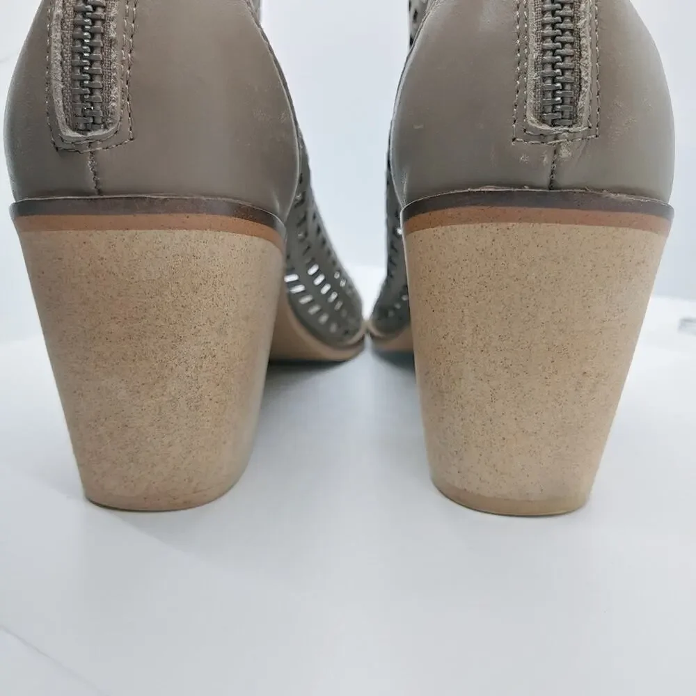 Kelsi Dagger Leather Taupe Gray Kyoto Shooties Sz 8